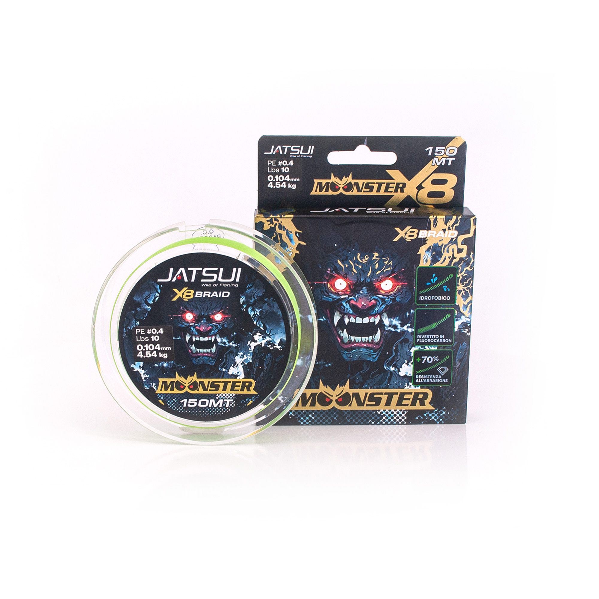 D3700622 JATSUI MOONSTER BRAID GREEN 150MT PE0.4 10LB