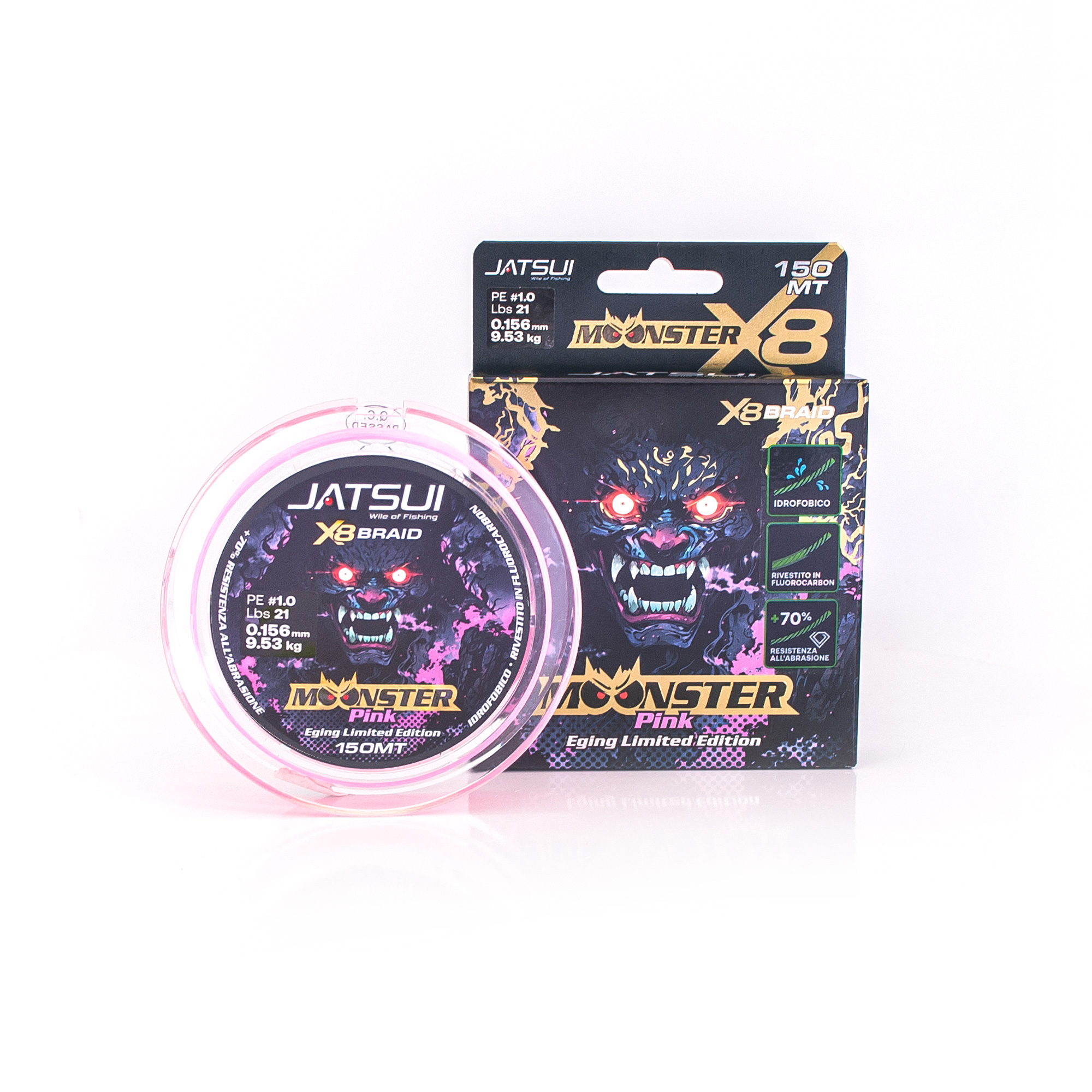 D3700632 JATSUI MOONSTER BRAID PINK 150MT PE0.4 10LB