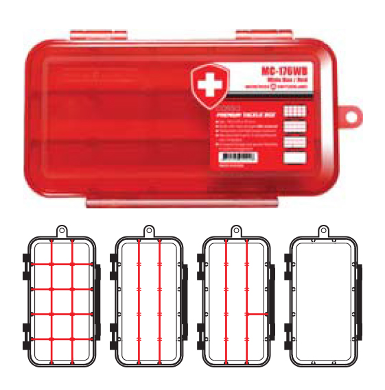 D6000008 MONCROSS TACKLE BOX MC-176WB COL.RED MM 189X94X33